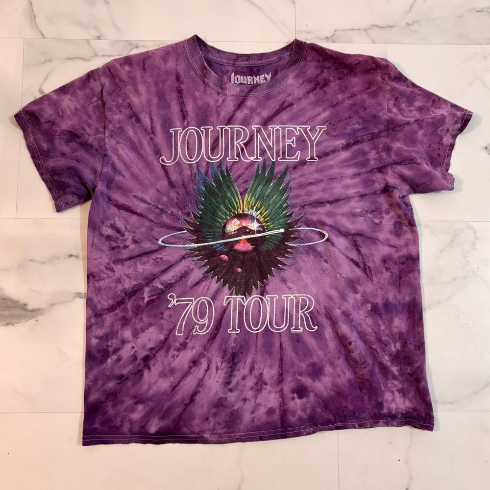 💜Journey💜 Purple Tie-Dye '79 Tour Graphic Tee